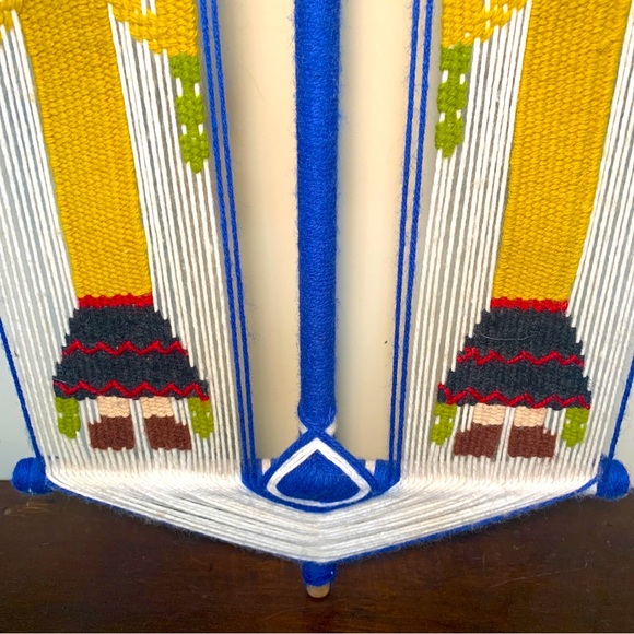 VTG Navajo Yei  Madala Gods Textile Fiber Wall Art 20" Beautiful colors - Picture 4 of 13